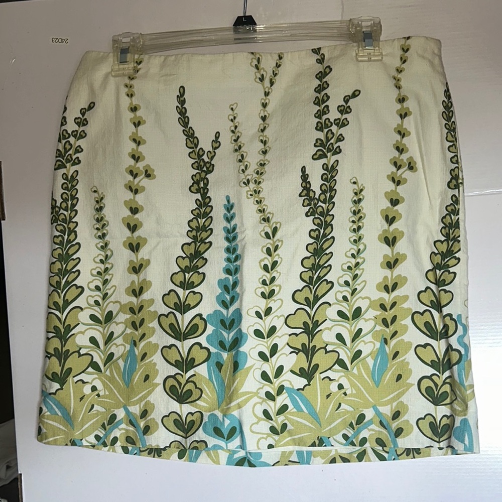 LOFT Green and Blue Mini Pencil Skirt Casual